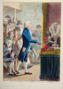 Esboço do interior de St. Stephen, como está agora, publicado por Hannah Humphrey em 1802 (gravura à mão colorida com gravura)